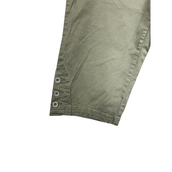 Karen Scott Woman Plus 16W Olive Green Capri Pants Snap Hem Stretch Cotton - Picture 5 of 16